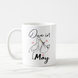Due In May Cute Swan Carrying A Funny New Baby Coffee Mug