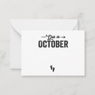 Due in October Baby Announcement Pregnancy Gift