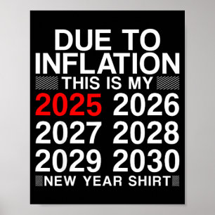 Due To Inflation Funny New Year 2026 Tee Men Women Poster