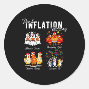 Due To Inflation, My Halloween Thanksgiving Xmas N Classic Round Sticker