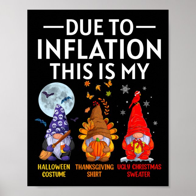 Due To Inflation This Is My Funny Gnomes Halloween Poster (Front)