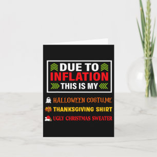 Due To Inflation This Is My Funny Halloween Costum Card