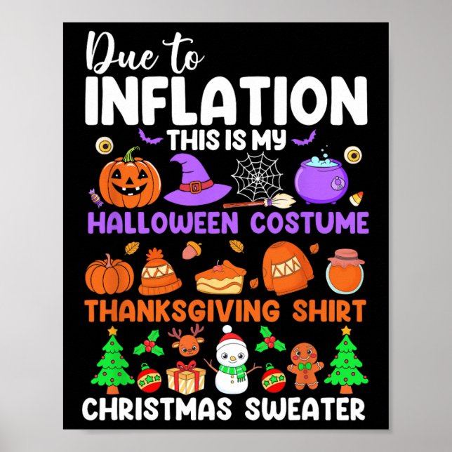 Due To Inflation This Is My Funny Halloween Costum Poster (Front)