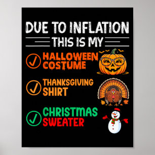 Due To Inflation This Is My Funny Halloween Costum Poster