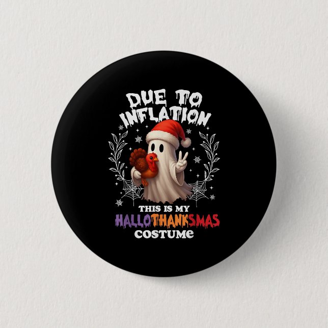 Due To Inflation This Is My Hallothanksmas Costume 6 Cm Round Badge (Front)