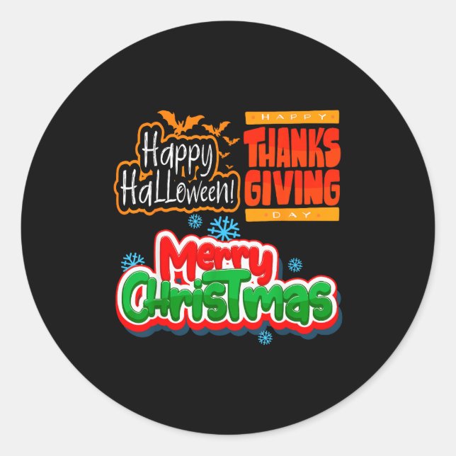 Due To Inflation This Is My Halloween Thanksgiving Classic Round Sticker (Front)