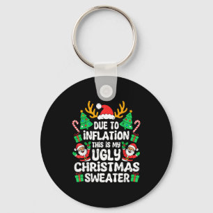 Due To Inflation Ugly Christmas Sweater Xmas Men W Key Ring