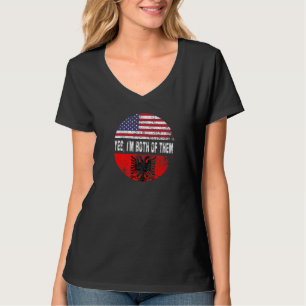 Duel Flag Design Albania and American duel citizen T-Shirt