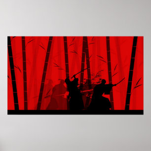 Duel in the Red Bamboo - Samurai Battle Poster