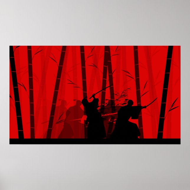 Duel in the Red Bamboo - Samurai Battle Poster (Front)