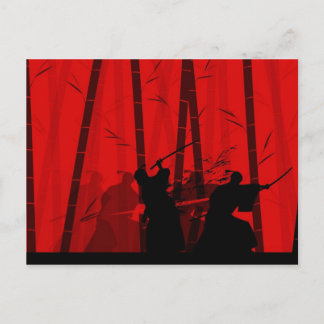 Duel in the Red Bamboo - Samurai Postcard