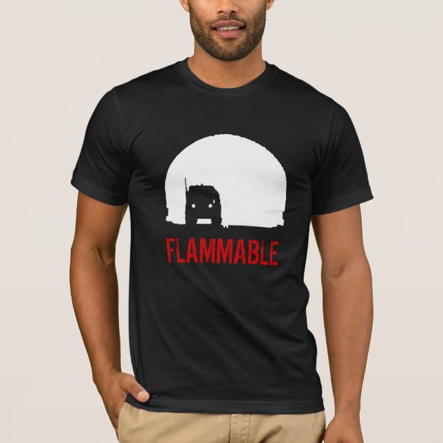 Duel Truck t-shirt FLAMMABLE - Customisable (Front)