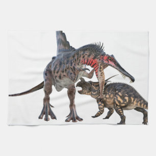 Duelling Dinosaurs Tea Towel
