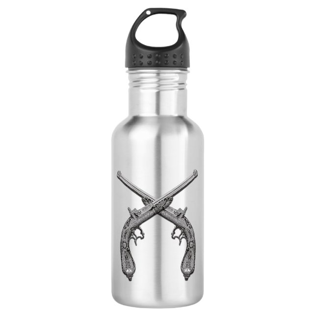 Duelling Pistols Silver 532 Ml Water Bottle (Front)