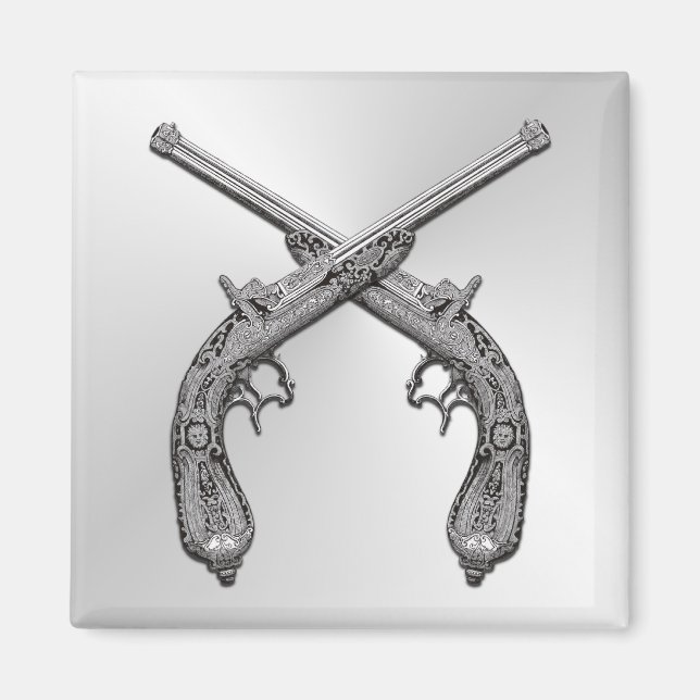 Duelling Pistols Silver Magnet (Front)