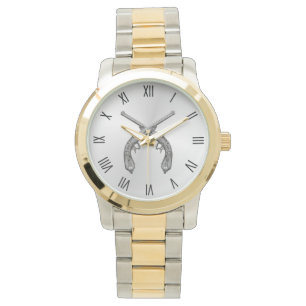 Duelling Pistols Silver Roman Numerals Watch