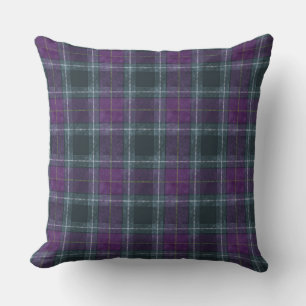 Duelling Tartans Green and Purple Cushion