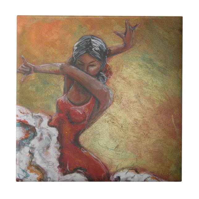 Duende Flamenco Dancer Ceramic Tile (Front)