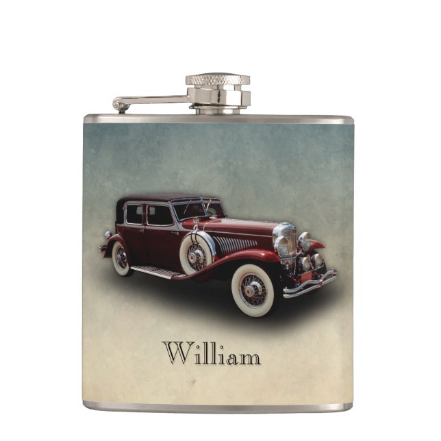Duesenberg (Duesy) Model J Classic Car II Hip Flask (Front)