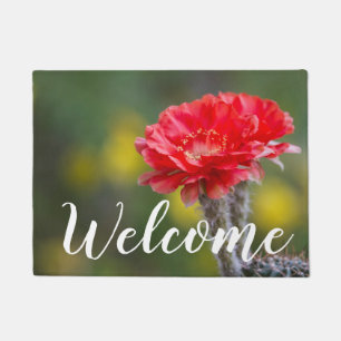 Duet of Firelight cactus flower Doormat