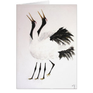 Duet of the Gold-beaked Cranes