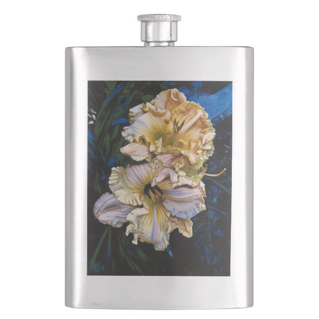 "Duet" Silver Flask (Front)