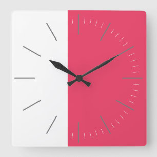 DUET white plus any colour Square Wall Clock