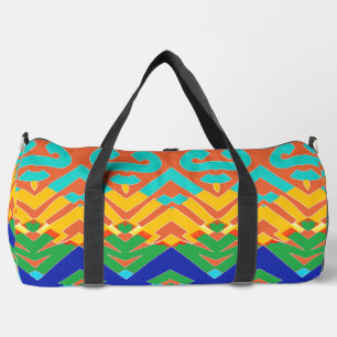 Duffel Bag, A multicolor classic zigzag pattern D Duffle Bag
