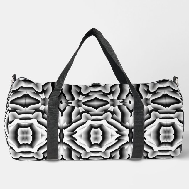 Duffel Bag, Floral theme white & Black design  Duffle Bag (Front)