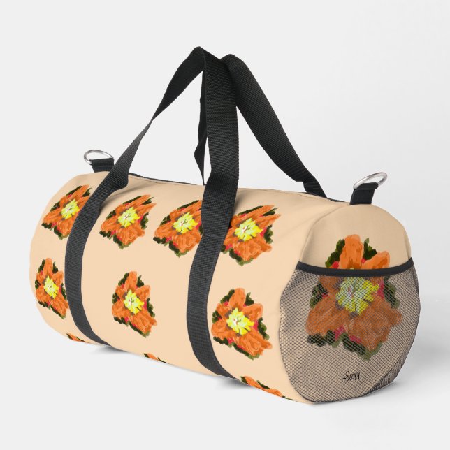 Duffel Bag : Orange Yellow Flower (Right Corner)