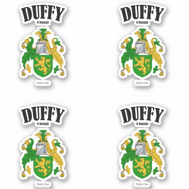 Duffy Crest Irish Translation & Meaning (x4) (Front)