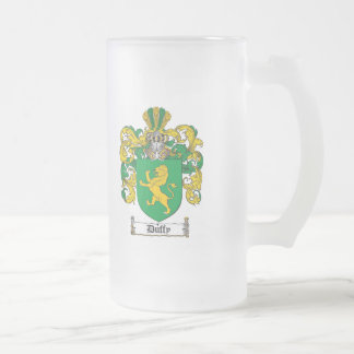 DUFFY FAMILY CREST -  DUFFY COAT OF ARMS FROSTED GLASS BEER MUG