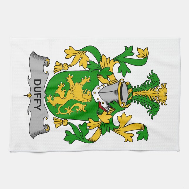 Duffy Family Crest Tea Towel (Horizontal)