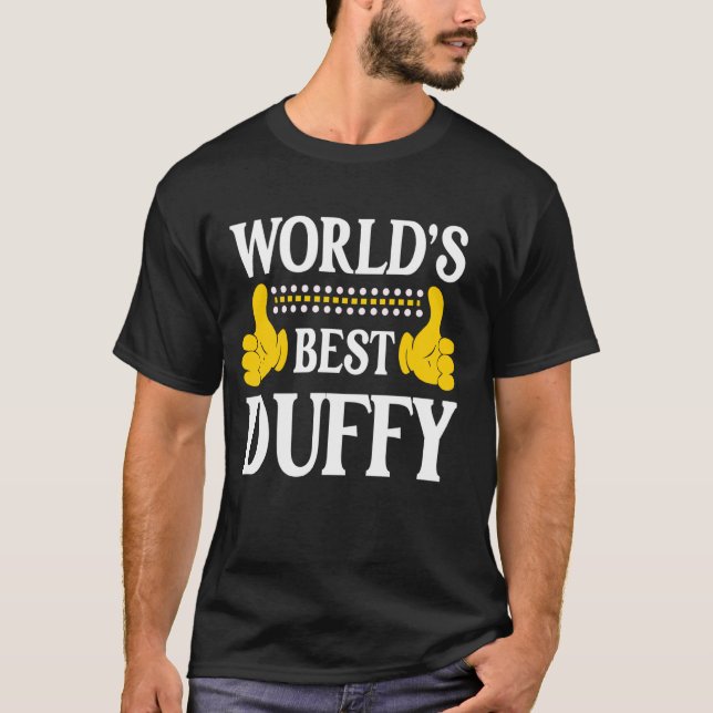 Duffy Surname Funny Team Family Last Name World's  T-Shirt (Front)