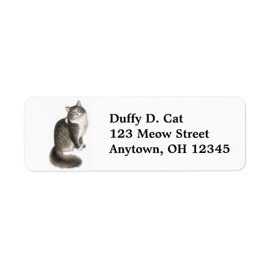 Duffy the Cat Label Return Address Label