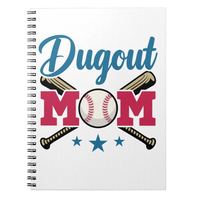 Dugout Mum Baseball Parent T-Ball Tee Ball Notebook (Front)