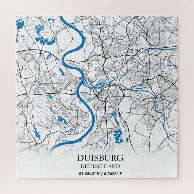 Duisburg Deutschland City Map Travel Simple Jigsaw Puzzle (Vertical)