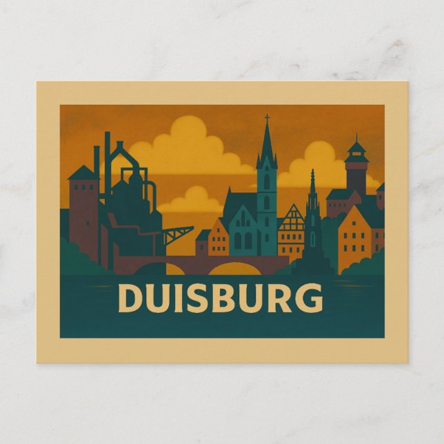 Duisburg Germany City Art Postcard (Front)
