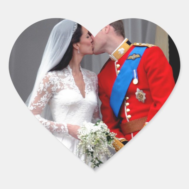 Duke and Duchess of Cambridge Royal Wedding Heart Sticker (Front)