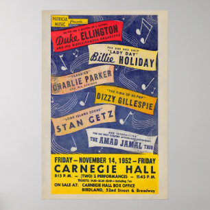 Duke Ellington - Billie Holiday - Charlie Parker Poster