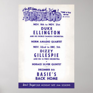 Duke Ellington - Dizzy Gillespie - Count Basie Poster