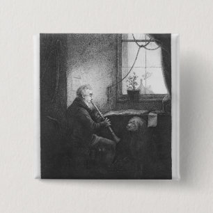 Duke Esterhazy Playing the Clarinet, 1809 15 Cm Square Badge