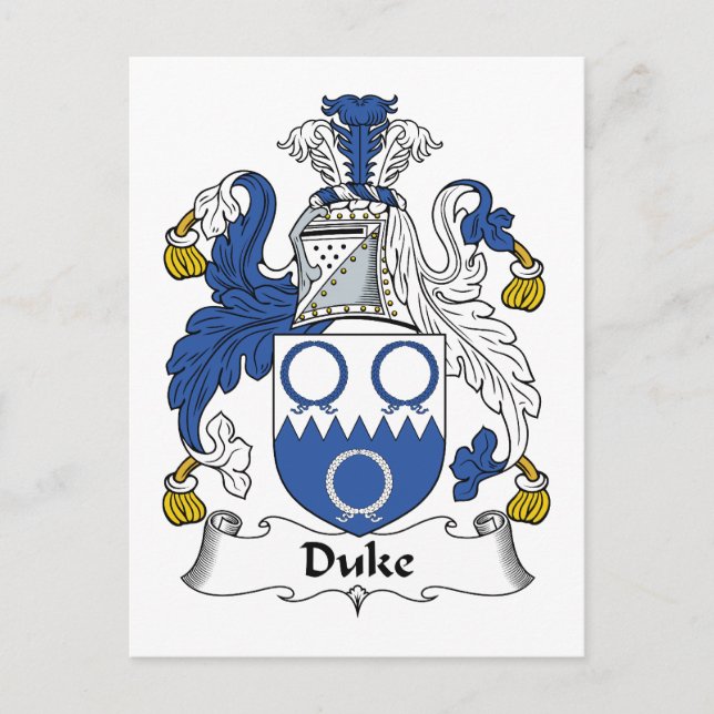 Duke Family Crest Postcard (Front)