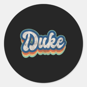 Duke First Name Boy Vintage Style 70s 80s Personal Classic Round Sticker