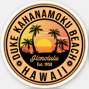 Duke Kahanamoku Beach Hawaii Retro 70s 80s Summer