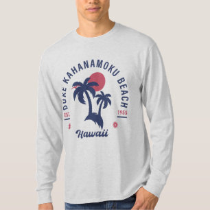 Duke Kahanamoku Beach Hawaii Retro Palm Trees 60s T-Shirt