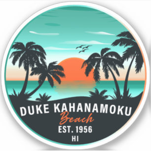 Duke Kahanamoku Beach Hawaii Retro Sunset Souvenir