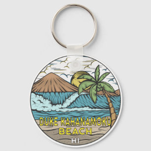 Duke Kahanamoku Beach Hawaii Vintage  Key Ring