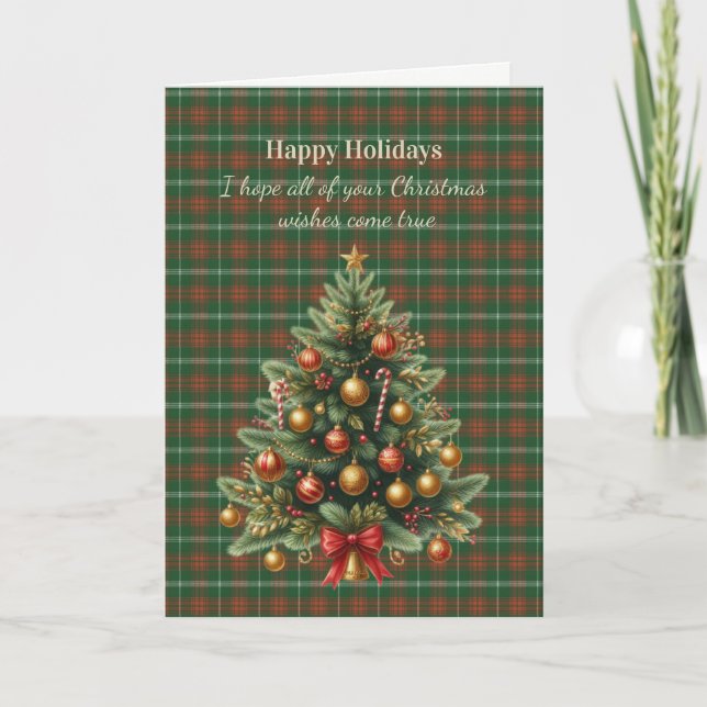 Duke of Rothesay Hunting Tartan Christmas Holiday Card (Front)