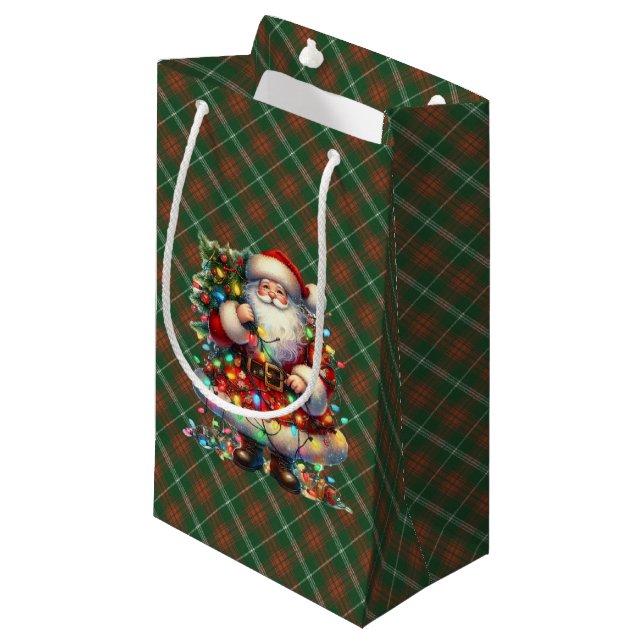 Duke of Rothesay Scottish Tartan Christmas  Small Gift Bag (Front Angled)